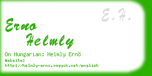 erno helmly business card